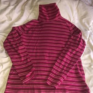 Pink Striped Turtleneck
